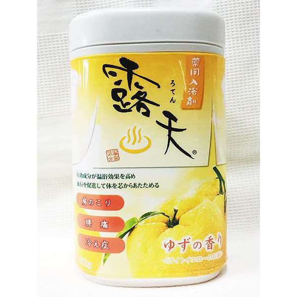 Соль для ванны с бодрящим эффектом и ароматом юдзу, FUSO KAGAKU  (банка 700 г)