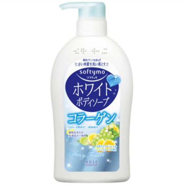 Жидкое мыло для тела с коллагеном Softymo White Body Soap Collagen Juicy Fruit с фруктовым ароматом, KOSE COSMEPORT  600 мл (диспенсер)