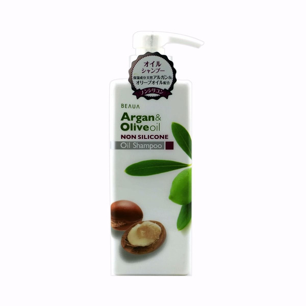 Шампунь увлажняющий с аргановым и оливковым маслами Beaua Argan and Olive Oil Non Silicone Shampoo, KUMANO  550 мл