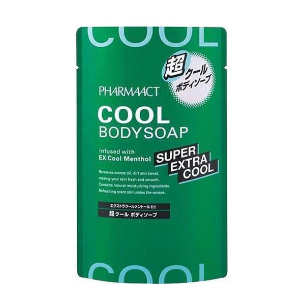 Экстра охлаждающий гель для душа для мужчин Pharmaact Super Extra Cool Body Soap с ментолом, KUMANO  350 мл (запасной блок)