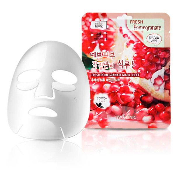 Тканевая маска для лица с экстрактом граната Fresh Pomegranate Mask Sheet, 3W CLINIC   23 мл