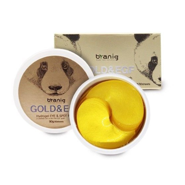 Гидрогелевые патчи для век с коллоидным золотом и омолаживающим клеточным фактором Byanig Gold&EGF Hydrogel Eye&Spot Patch, WHITE COSPHARM   60 шт