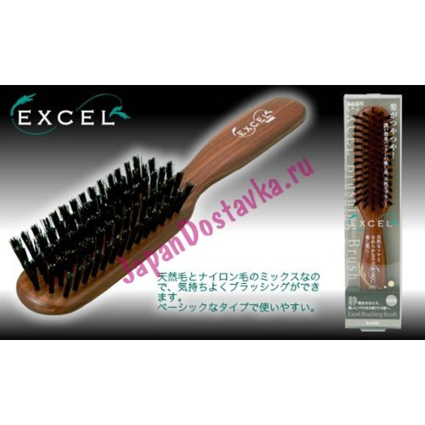 Щетка для волос с натуральной щетиной и нейлоном Excel Mix Brushing, VESS