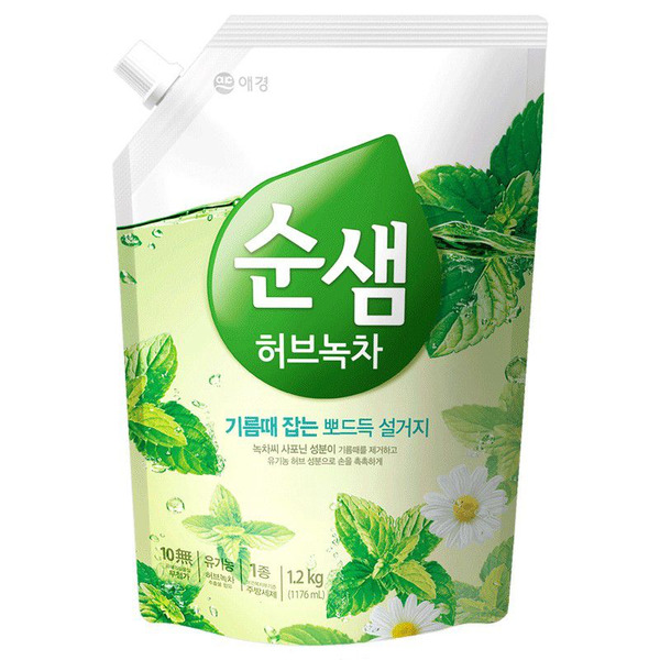 Средство для мытья посуды Зеленый Чай Soonsaem Natural Green Tea, KERASYS   1200 мл (запаска)