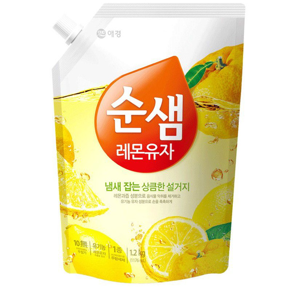 Средство для мытья посуды Свежесть Цитруса Soonsaem Lemon & Yuzu, KERASYS   1400 мл (запаска)