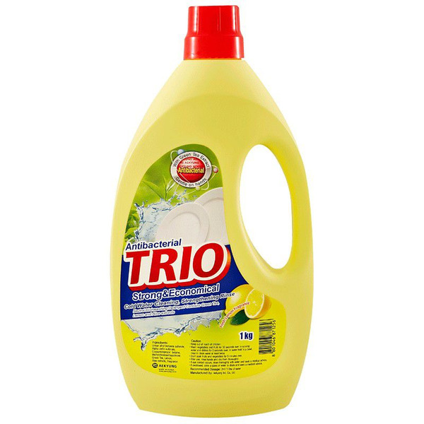 Антибактериальное средство для мытья посуды Трио Лимон Trio Antibacterial Dishwashing Detergent, KERASYS   1000 мл