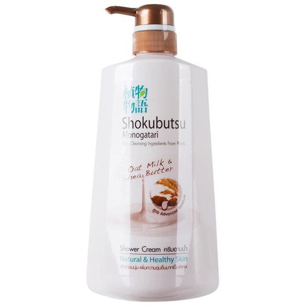 Крем-гель для душа с овсяным молочком и маслом ши Shokubutsu Shower Cream Oat Milk and Shea Butter, CJ LION  500 мл