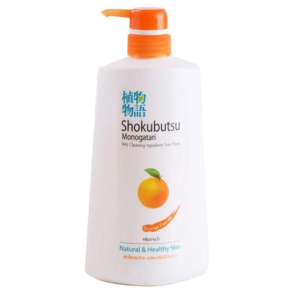 Крем-гель для душа с апельсиновым маслом Shokubutsu Monogatari Orange Peel Oil Shower Cream, CJ LION  500 мл