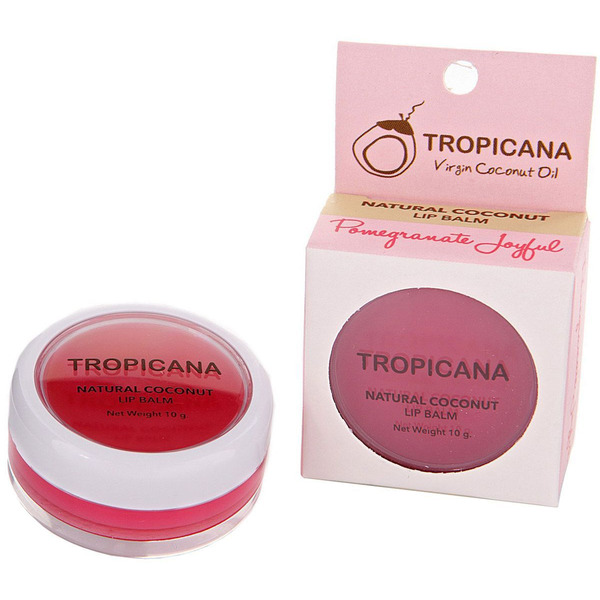 Бальзам для губ Радостный Гранат Natural Coconut Lip Balm Pomegranate Joyful, TROPICANA  10 г