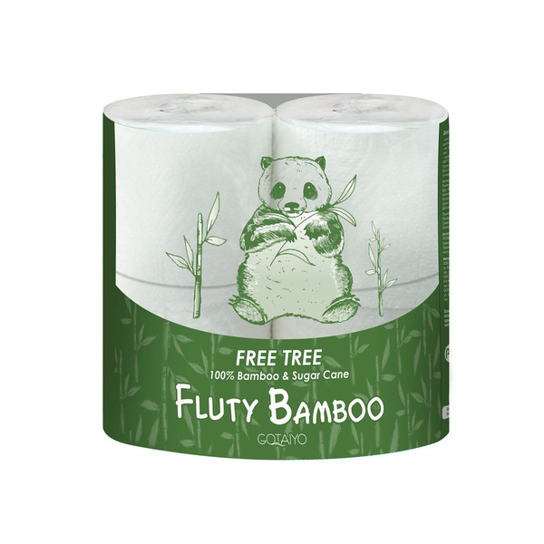 Трехслойная туалетная бумага Fluty, GOTAIYO  (бамбук) 4 рулона