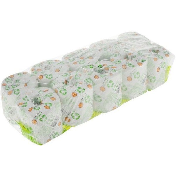 Двухслойная туалетная бумага (вторичное целлюлозное волокно) Fluty, GOTAIYO  10 рулонов