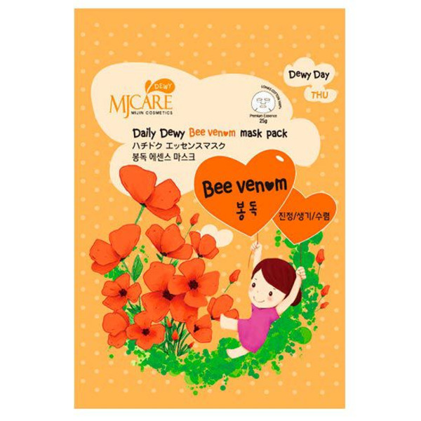 Маска-салфетка для лица с пчелиным ядом Care Dewy Day, MIJIN   25 г