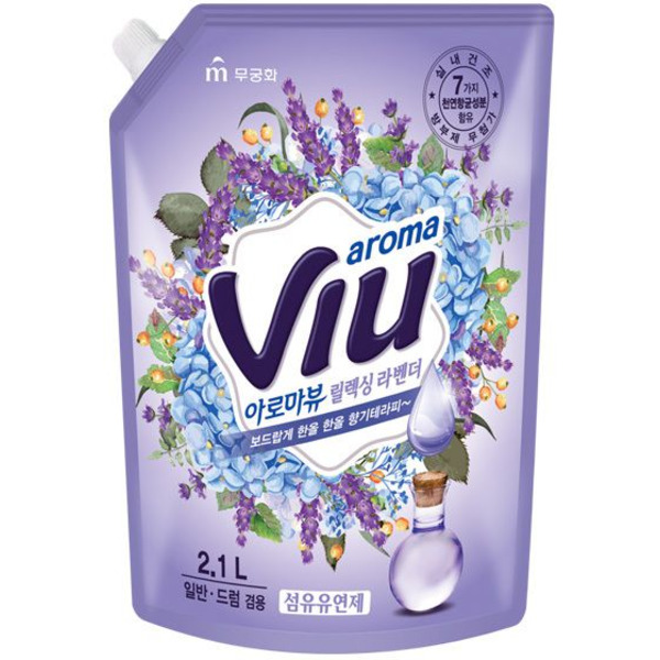Антибактериальный ароматизирующий кондиционер (средиземноморская лаванда) Aroma Viu Mediterranean Lavender, MUKUNGHWA   (мягкая упаковка) 2,1 л