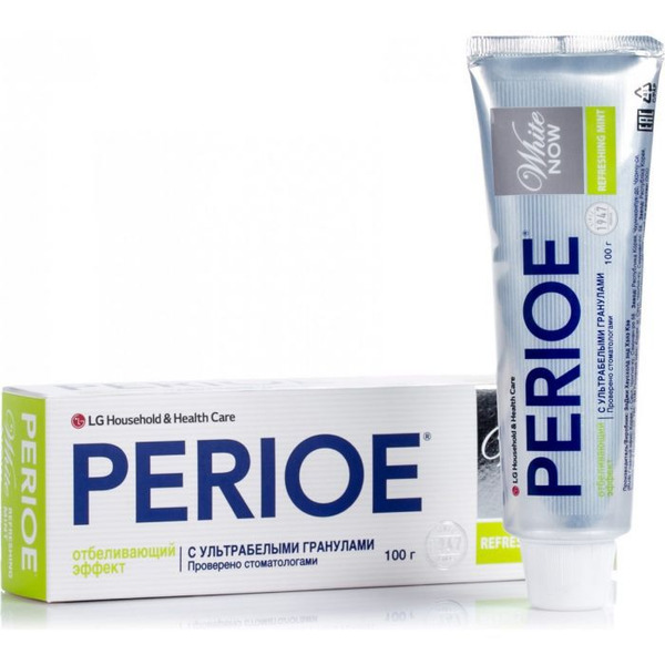 Зубная паста отбеливающая White now refreshing mint PERIOE, LG H&H   (освежающая мята) 100 г