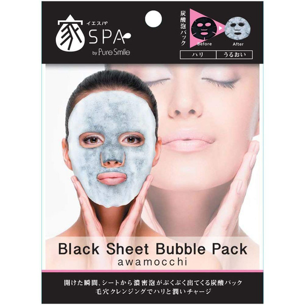 Очищающая и увлажняющая пенная тканевая маска для лица с древесным углем Home Spa, PURE SMILE  23 мл