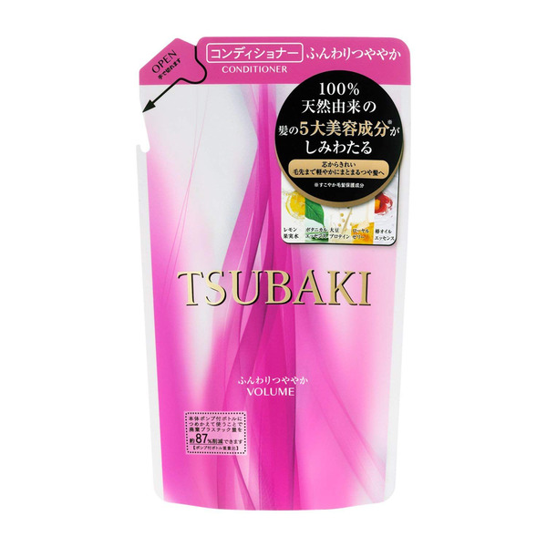 Кондиционер для волос для придания объема с маслом камелии Tsubaki Volume, SHISEIDO  (мягкая упаковка) 330 мл