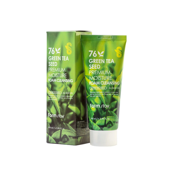 Пенка очищающая с семенами зеленого чая Green Tea Seed Premium Moisture Foam Cleansing, FARMSTAY   100 мл