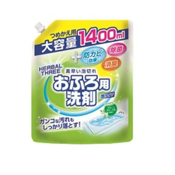 Пенящееся чистящее средство для ванной с антибактериальным эффектом (с цветочно-травяным ароматом, для пенообразующих флаконов), Mitsuei 1400 мл (запаска)