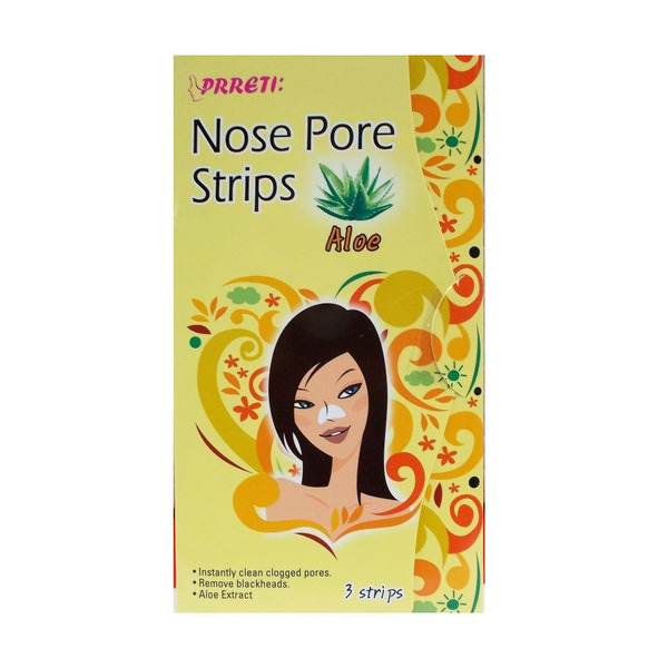 Очищающие поры стрипы (пластыри) для носа с экстрактом алоэ вера Prreti Nose Pore Strips Aloe, ADWIN   1 уп. (3 шт.)