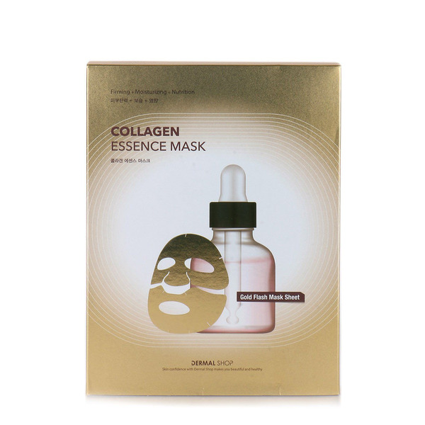Фольгированная коллагеновая маска для лица с аденозином и пептидами (золотая) Collagen Essence Mask, DERMAL SHOP   30 г