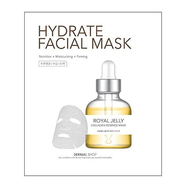 Инновационная коллагеновая маска для лица с комплексом аминокислот, витаминов, пептидов и маточным молочком Royal Jelly Collagen Essence Mask, DERMAL SHOP   25 г