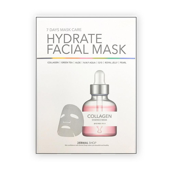 Инновационная коллагеновая маска для лица с комплексом аминокислот, витаминов, пептидов и максимальной концентрацией коллагена Collagen Essence Mask, DERMAL SHOP   25 г