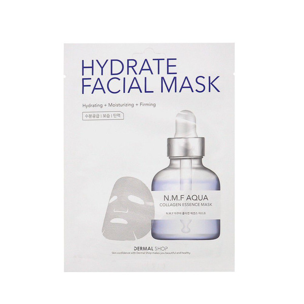 Инновационная коллагеновая маска для лица с комплексом аминокислот, витаминов, пептидов и натуральным увлажняющим комплексом NMF Aqua Collagen Essence Mask, DERMAL SHOP   25 г