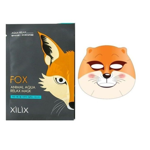 Успокаивающая тканевая маска для лица с рисунком в виде лисьей мордочки Fox Animal Aqua Relax Mask, DERMAL   25 г