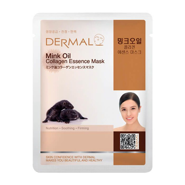 Косметическая маска с коллагеном и маслом норки Mink Oil Collagen Essence Mask, DERMAL   23 г