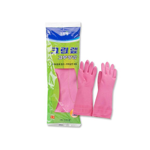Перчатки из натурального латекса c внутренним покрытием (укороченные, розовые, размер S), CLEAN WRAP   1 пара