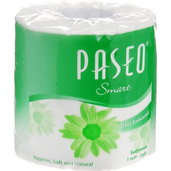 Туалетная бумага двухслойная с тисненым рисунком Smart, PASEO  (4 рулона)