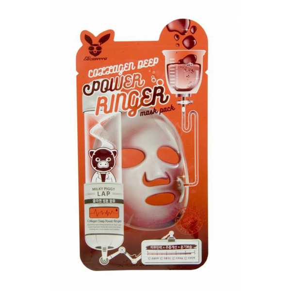 Тканевая маска для лица с коллагеном Collagen Deep Power Ring Mask Pack, ELIZAVECCA   23 мл