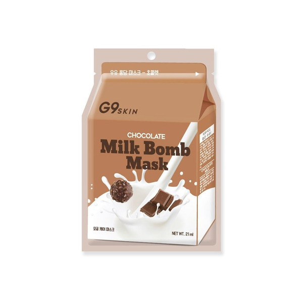 Маска для лица тканевая с экстрактом какао G9 Skin Milk Bomb Mask Chocolate, BERRISOM   21 мл