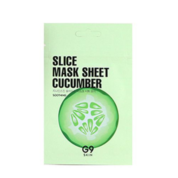 Маска-слайс для лица тканевая успокаивающая с экстрактом огурца G9 Slice Mask Sheet Cucumber, BERRISOM   10 мл