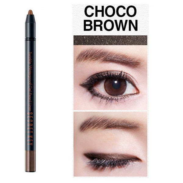 Автоматический гелевый водостойкий карандаш для глаз с жемчужным блеском Twinkle Waterproof Gel Pencil Liner, оттенок 05 Choco Brown, SECRET KEY   0,5 г