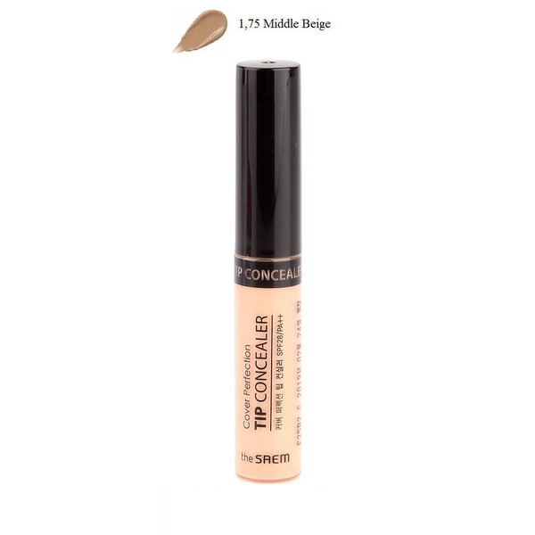 Консилер для маскировки недостатков Cover Perfection Tip Concealer, тон 1.75 Middle Beige, THE SAEM   6,5 г