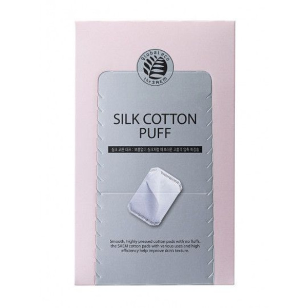 Спонжи косметические шелковые Silk Cotton Puff, THE SAEM 80 шт.