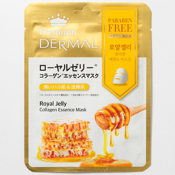 Косметическая маска с коллагеном и экстрактом пчелиного маточного молочка Premium Royal Jelly Collagen Essence Mask, DERMAL   25 г
