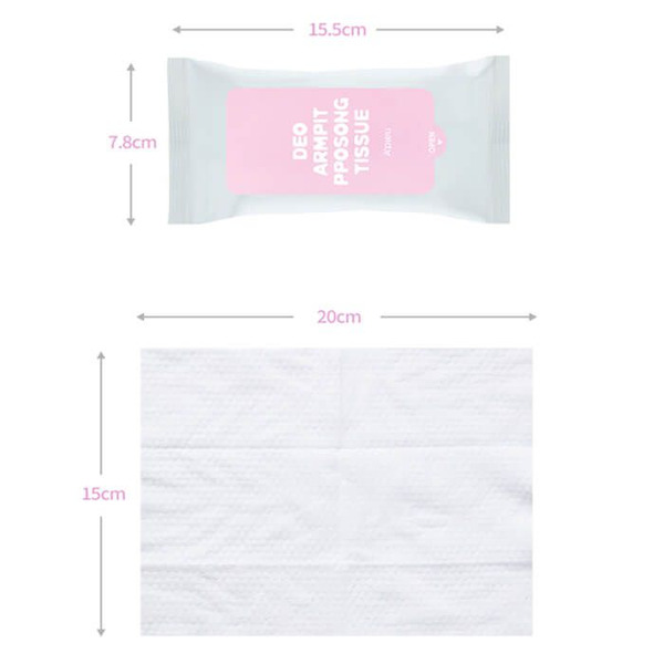 Дезодорирующие салфетки для защиты от пота Deo Armpit Pposong Tissue, APIEU   1уп (10 шт)