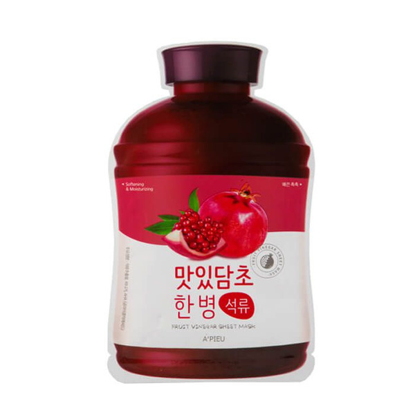 Увлажняющая маска для лица с экстрактом граната Fruit Vinegar Sheet Mask Pomegranate, APIEU   20 мл