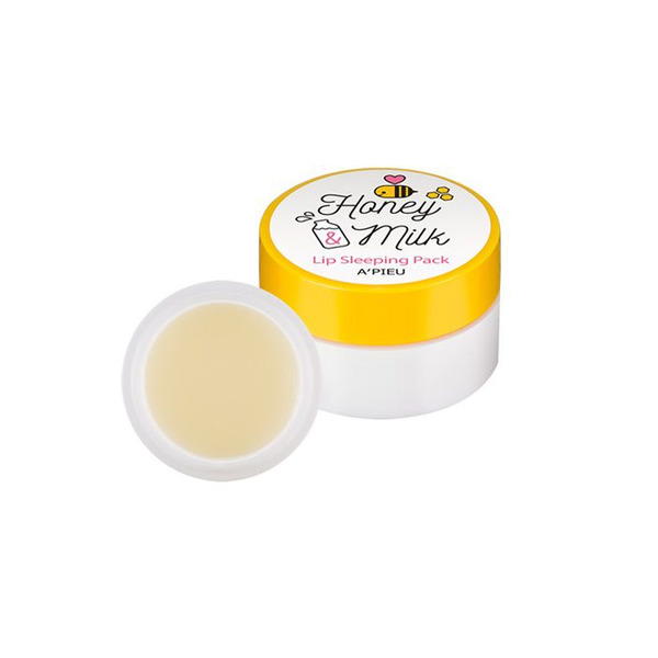 Ночная смягчающая маска для губ с экстрактом меда и молочными протеинами Honey & Milk Lip Sleeping Pack, APIEU   7 мл