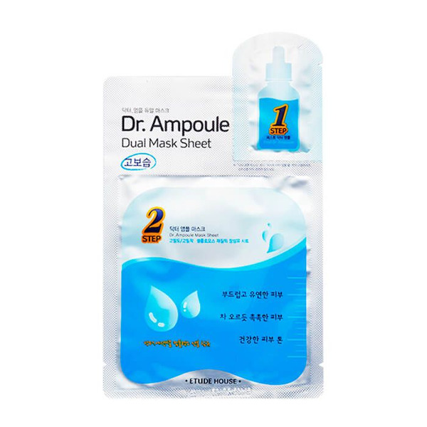 Увлажняющая двухфазная маска для лица Dr.Ampoule Dual Mask Sheet Essential Care, ETUDE HOUSE   24 мл/2 мл