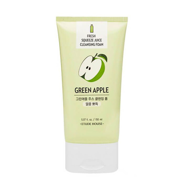 Очищающая пенка для умывания лица с соком зеленого яблока Fresh Squeeze Juice Cleansing Foam Green Apple, ETUDE HOUSE   150 мл