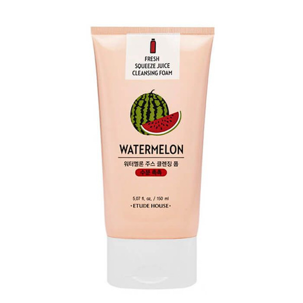 Очищающая пенка для умывания лица с экстрактом сока арбуза Fresh Squeeze Juice Cleansing Foam Watermelon, ETUDE HOUSE   150 мл