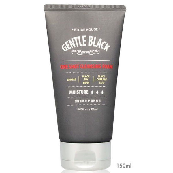 Пенка для умывания для мужской кожи Gentle Black One Shot Cleansing Foam, ETUDE HOUSE   150 мл