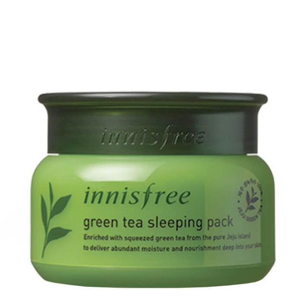 Увлажняющая ночная маска для лица на основе зелёного чая Green Tea Sleeping Pack, INNISFREE   80 мл