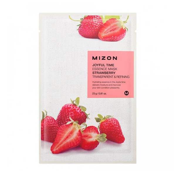 Тканевая маска для лица с экстрактом клубники Joyful Time Essence Mask Strawberry, MIZON   23 мл