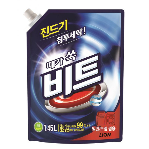 Жидкое средство для ручной и автоматической стирки Beat, LION 1450 мл (мягкая упаковка)