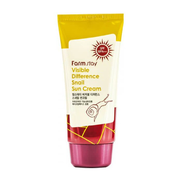 Солнцезащитный крем с экстрактом улитки Visible Difference Snail Sun Cream SPF50/PA+++, FARMSTAY   70 г