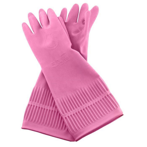 Хозяйственные ароматизированные перчатки Latex Glove, размер S (розовые), CLEAN WRAP   1 пара